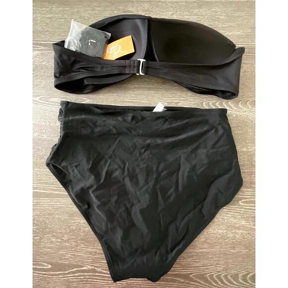 Kona Sol Holipick Black High Waist Twist Front 2pc Swimsuit Women Size XL - Picture 2 of 2